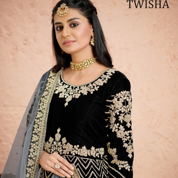 COPY - Beautiful Velvet Party Gown Dress - Picture 4 of 8